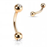 Piercing arcade 115 - Gold-ip rose boule et strass