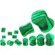 Plug courbe larme en malachite verte (OR39)