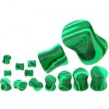 Plug courbe larme en malachite verte