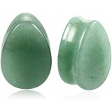 Plug courbe larme en aventurine jade