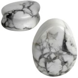 Plug courbe larme en howlite blanche
