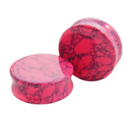 Plug courbe en howlite rose