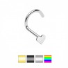 Piercing nez courbé 0.8mm 13 - PVD coeur