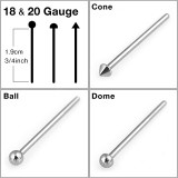 Piercing nez pliable boule 1mm