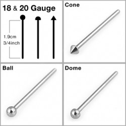 Piercing nez pliable boule 1mm