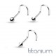 Piercing nez courbé 0.8 ou 1mm 26 - Titane embouts classiques