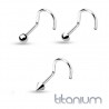 Piercing nez courbé 0.8 ou 1mm 26 - Titane embouts classiques