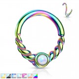 Piercing micro-bcr 56 - PVD vrillé opale