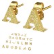 Clou pour oreille en acier lettre gold ip
