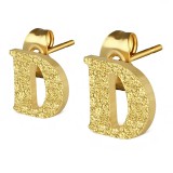 Clou pour oreille en acier lettre gold ip A