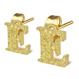 Clou pour oreille en acier lettre gold ip A