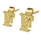 Clou pour oreille en acier lettre gold ip A
