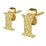 Clou pour oreille en acier lettre gold ip A