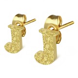 Clou pour oreille en acier lettre gold ip A