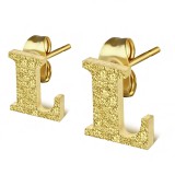 Clou pour oreille en acier lettre gold ip A