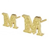 Clou pour oreille en acier lettre gold ip A