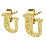 Clou pour oreille en acier lettre gold ip A