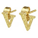 Clou pour oreille en acier lettre gold ip A