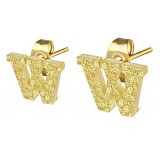 Clou pour oreille en acier lettre gold ip A