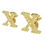 Clou pour oreille en acier lettre gold ip A
