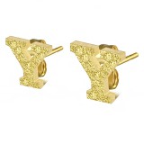 Clou pour oreille en acier lettre gold ip A