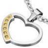 Pendentif coeur avec ligne jaune strass (13)