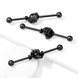 Piercing industriel 129 - Main et gem noir