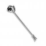 Piercing industriel 144 - Serre de dragon et gem noir