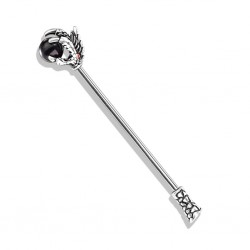 Piercing industriel 144 - Serre de dragon et gem noir