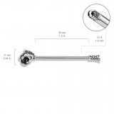 Piercing industriel 144 - Serre de dragon et gem noir