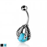 Piercing nombril gothique 23 - Griffe avec pierre
