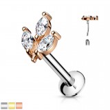 Piercing micro-labret 24 - Pétales de fleurs cristal