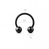 Piercing micro-circulaire 15 - PVD tige vrillée