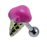 Cartilage hélix, tragus 180 - Glace rose