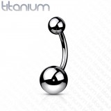 Banane piercing nombril double boule titane G23