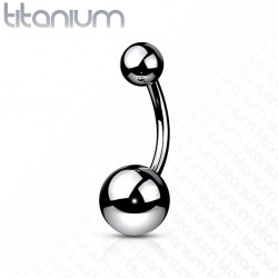 Banane piercing nombril double boule titane G23