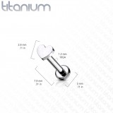 Piercing micro-labret 55 - Titane coeur