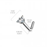 Piercing nez courbé 0.8 ou 1mm 09 - Titane triangle