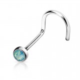 Piercing nez courbé 0.8mm 07 - Gem opalescent
