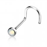 Piercing nez courbé 0.8mm 07 - Gem opalescent