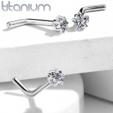 Piercing nez courbé 0.8 ou 1mm 15 - Titane carré