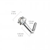 Piercing nez courbé 0.8 ou 1mm 11 - Titane coeur