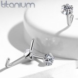 Piercing nez courbé 0.8 ou 1mm 11 - Titane coeur