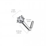 Piercing nez courbé 0.8 ou 1mm 08 - Titane étoile