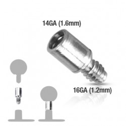 Adaptateur pour base microdermal : 1,2 vers externe 1,6mm