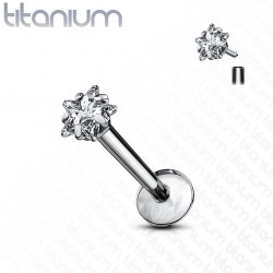 Piercing micro-labret 41 - Titane étoile cristal