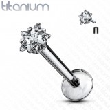 Piercing micro-labret 41 - Titane étoile cristal