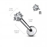 Piercing micro-labret 41 - Titane étoile cristal