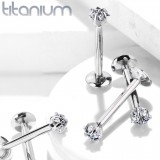 Piercing micro-labret 41 - Titane étoile cristal