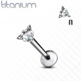Piercing micro-labret 40 - Titane cristal triangulaire